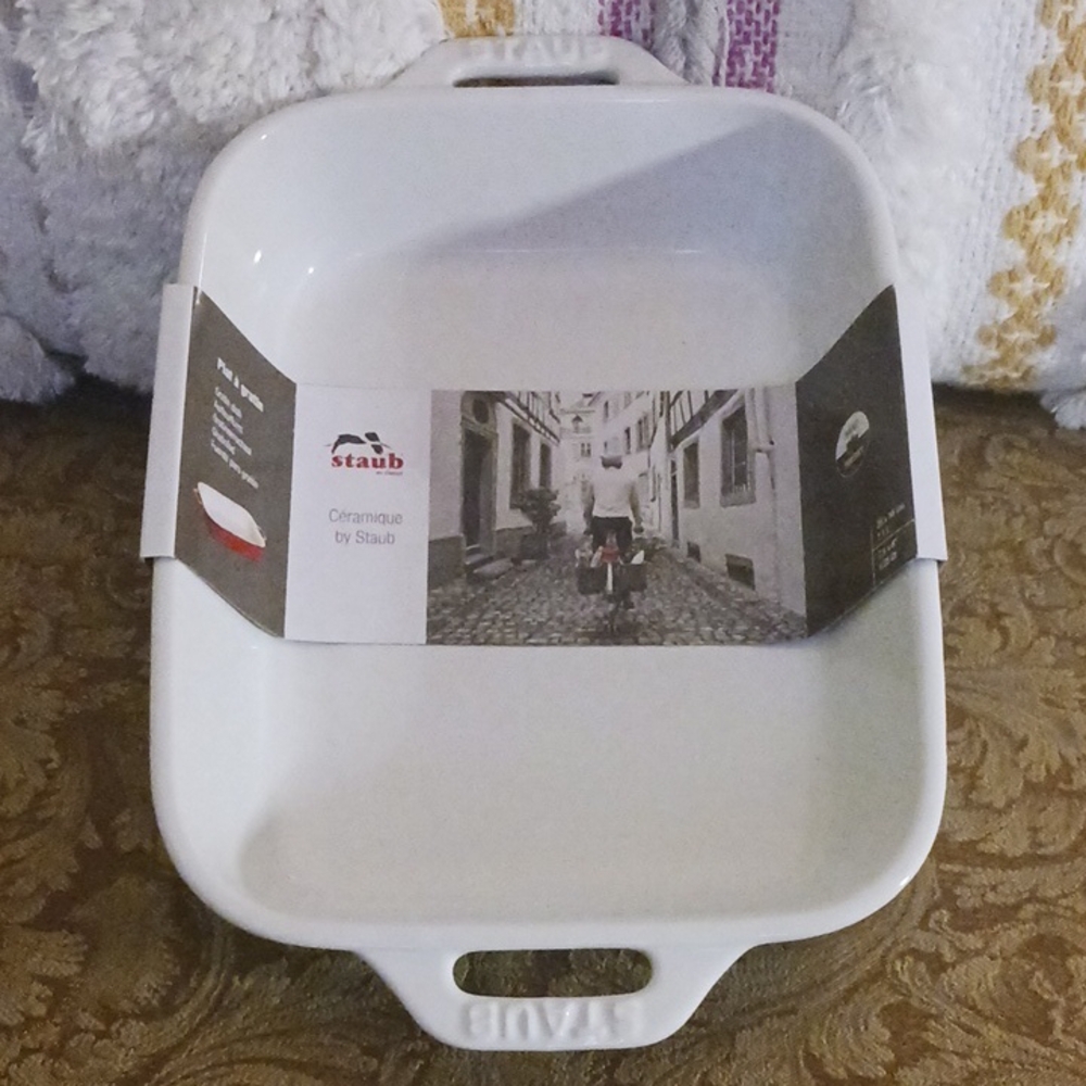 Staub White Ceramic Baking Dish